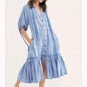 Free People Maya Tiered Midi Dress Size Small